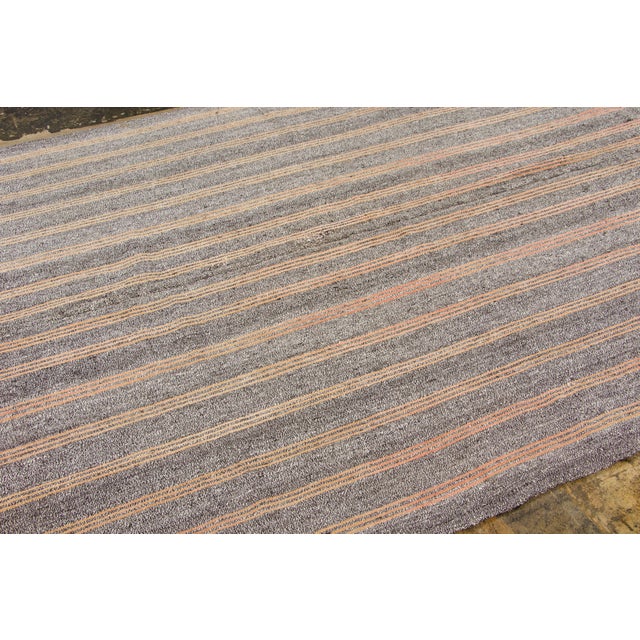 1950s Vintage Turkish Kilim Wool Rug With Beige Stripes by Rug & Kilim, 1950-1959 For Sale - Image 5 of 9