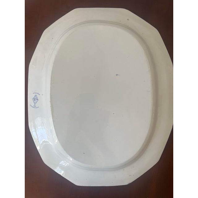 Early 20th Century Blue and White English Ironstone Serving Platter For Sale - Image 10 of 12