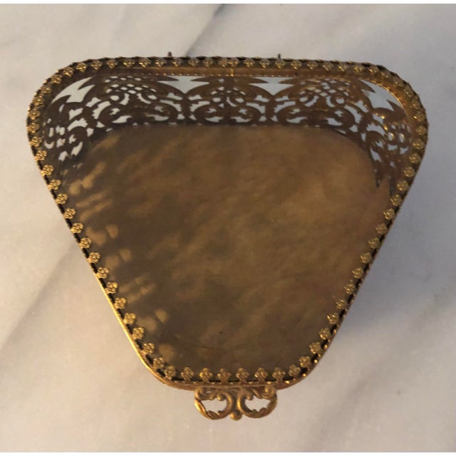 Hollywood Regency Hollywood Regency Goldtone Trinket Box For Sale - Image 3 of 9