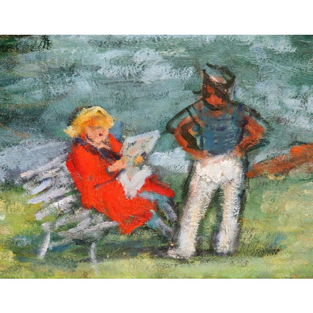 Artist: Robert Philipp, American (1895 - 1981) Title: Sailor and Reading Woman Year: circa 1950 Medium: Oil on Canvas,...