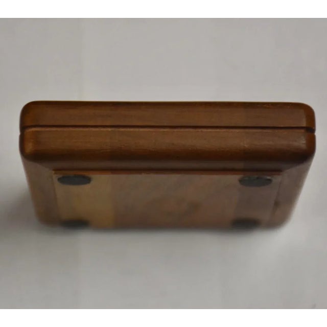 Mid-Century Modern Walnut & Brass Feather Pen Holder For Sale - Image 3 of 5