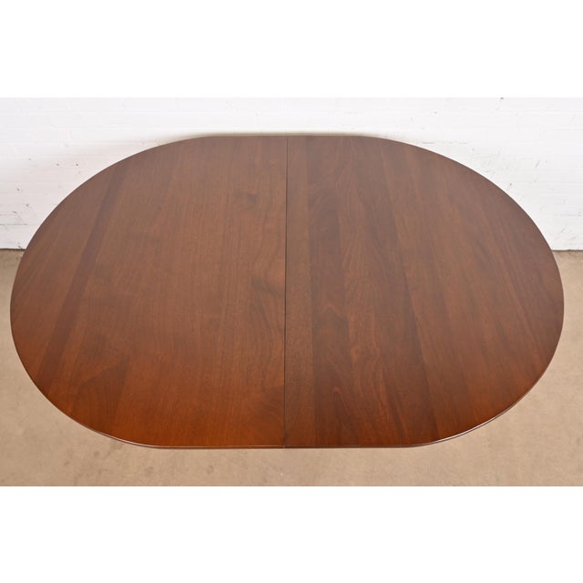 Brown Henkel Harris Georgian Solid Cherry Wood Double Pedestal Extension Dining Table, Newly Refinished For Sale - Image 8 of 12
