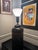Black Vintage Chinoiserie Toleware Tea Canister Lamp With Pleated Shade For Sale - Image 8 of 13