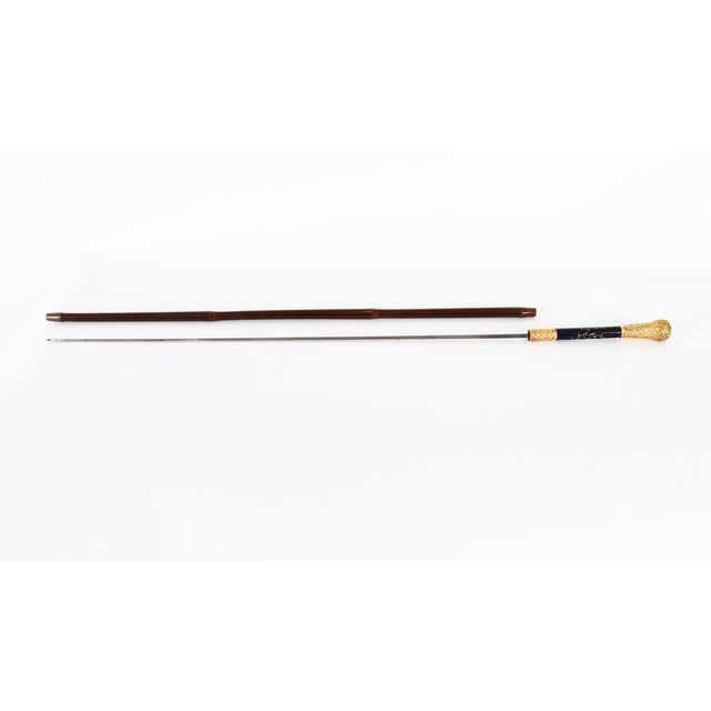 Antique French Gold Plated Sevres Porcelain Walking Sword Stick, 19th Century For Sale - Image 4 of 18