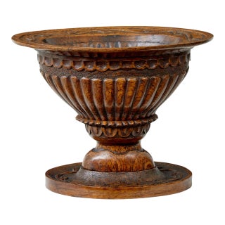 Antique Carved Oak Liege Bowl For Sale