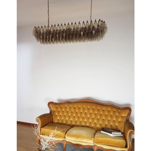 Murano Poliedri Chandelier with 138 Smoked Glasses, 1990s For Sale - Image 16 of 18
