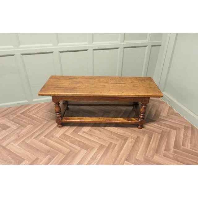 Large Vintage Oak Plank Top Coffee Table, 1960 For Sale - Image 4 of 8