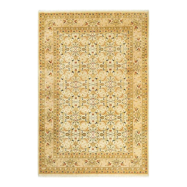 Mogul Collection Hand-Knotted Area Rug - Ivory 6' 2" x 9' 1" For Sale - Image 4 of 4