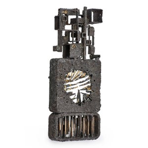 James Bearden, Brutalist Abstract Sculpture, Gilded Steel and Bronze James Bearden American Mod