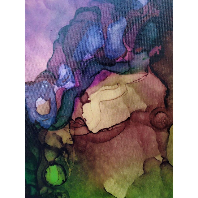 Abstract Svitlana Tkachuk Original Abstract Painting Flawering – Alcohol Ink on Canvas For Sale - Image 3 of 6