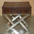 Hand Dyed Brown Leather Side Table with Chrome Base For Sale - Image 13 of 17