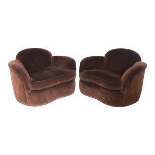 Custom Made Club Chairs - a Pair For Sale