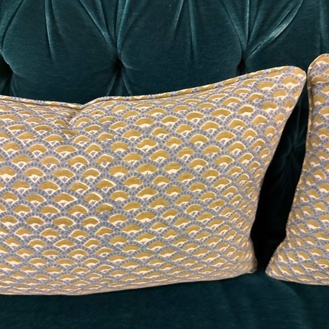 Textile Walter G. Naples Moss Azure Lumbar Pillows, Pair For Sale - Image 7 of 12