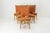 Mid-Century Dining Chairs in Beech and Red Moleskine, France, 1950s, Set of 6 For Sale - Image 4 of 13