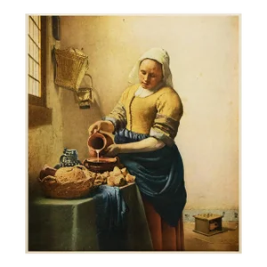1954 After Jan Vermeer "The Milkmaid", Vintage Full-Color Print