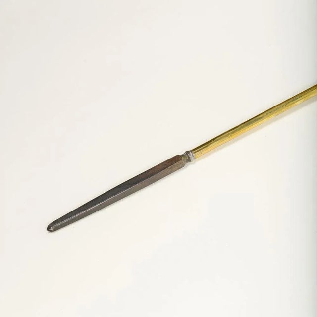 Brass Set of 3 English Cast Brass Fire Tools For Sale - Image 8 of 9