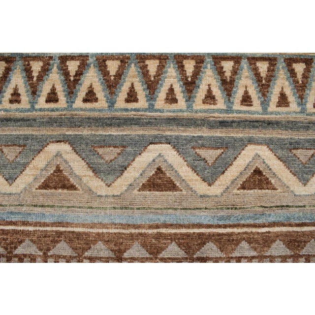 Late 20th Century Tribal Brown/Beige Wool Runner 3'1'' X 9'8'' For Sale - Image 4 of 10