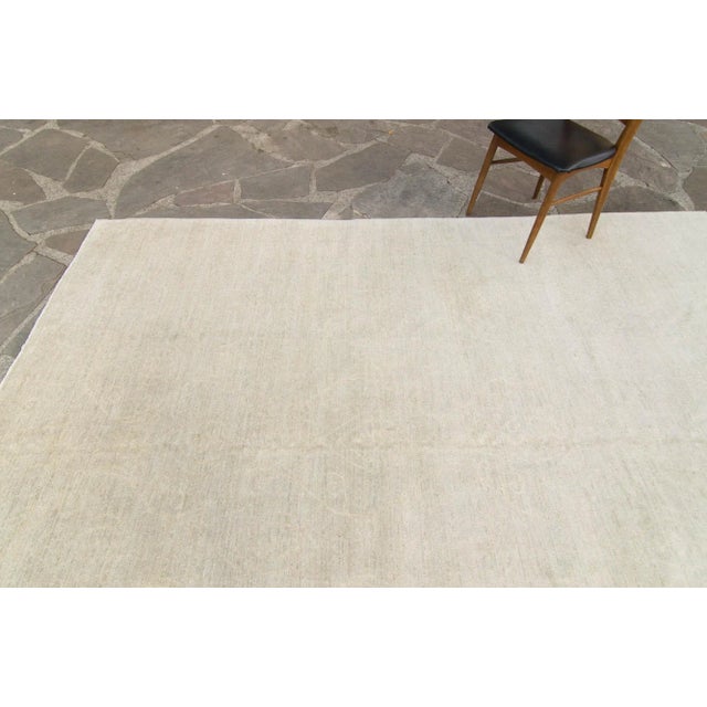 2020s Contemporary Allover Botanical Neutral Pistachio Hand Knotted Rug - 8’2” X 10’2” For Sale - Image 5 of 11