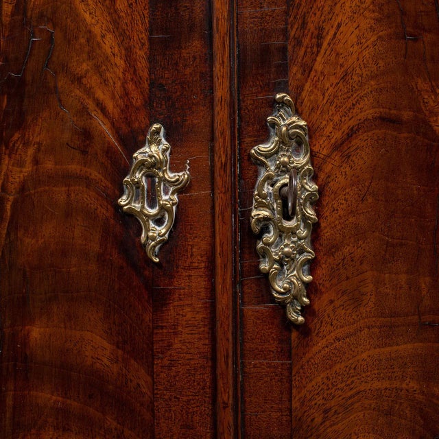 1780's Antique Bow Front Corner Cabinet For Sale - Image 6 of 9