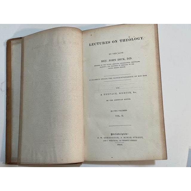 Antique Leather Books - Set of 2 - 1840 - Theology by John Dick For Sale - Image 9 of 10