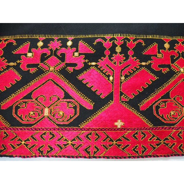 Antique Silk Embroidered Wall Hanging, Swat Valley Pulkari, 1890s For Sale - Image 6 of 11