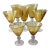 1960s Artland Vintage Hand Blown Amber Bubble Glass Goblets Set For Sale