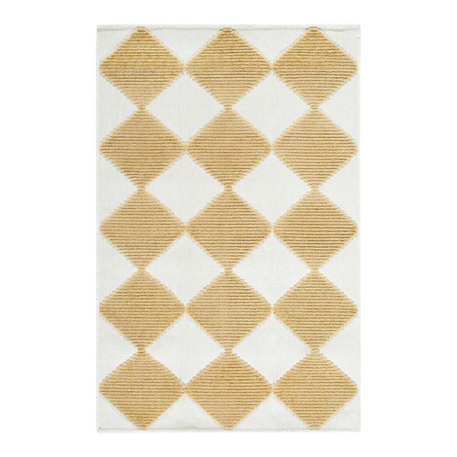 Lyna Washable Rug in Mustard, 3x5 For Sale