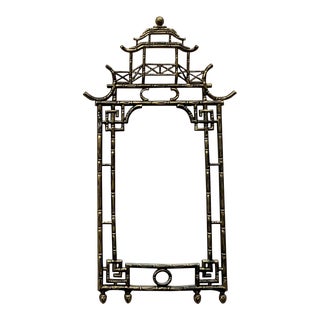 Vintage Asian Gilt Tipped Pagoda Mirror For Sale