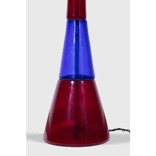 Floor Lamp in Blue and Red Murano Glass by Fulvio Bianconi, 1950s For Sale - Image 6 of 8