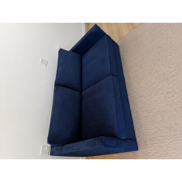 Textile West Elm Harris Queen Sleeper Sofa in Ink Blue Performance Velvet For Sale - Image 7 of 7