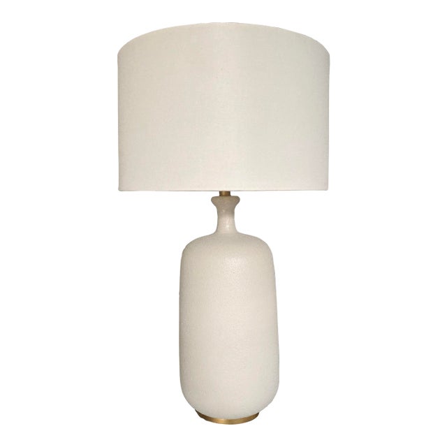 Visual Comfort Signature Collection Culloden Table Lamp With Volcanic Ivory Ceramic Glaze For Sale