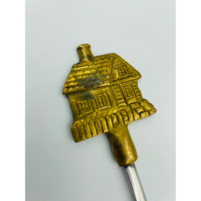 Mid 20th Century Vintage Mid-Century Americana-Themed Brass & Stainless Steel Skewers- Set of 5 For Sale - Image 5 of 11