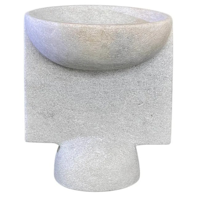 Hand Carved Marble Vase by Tom Von Kaenel For Sale - Image 6 of 6