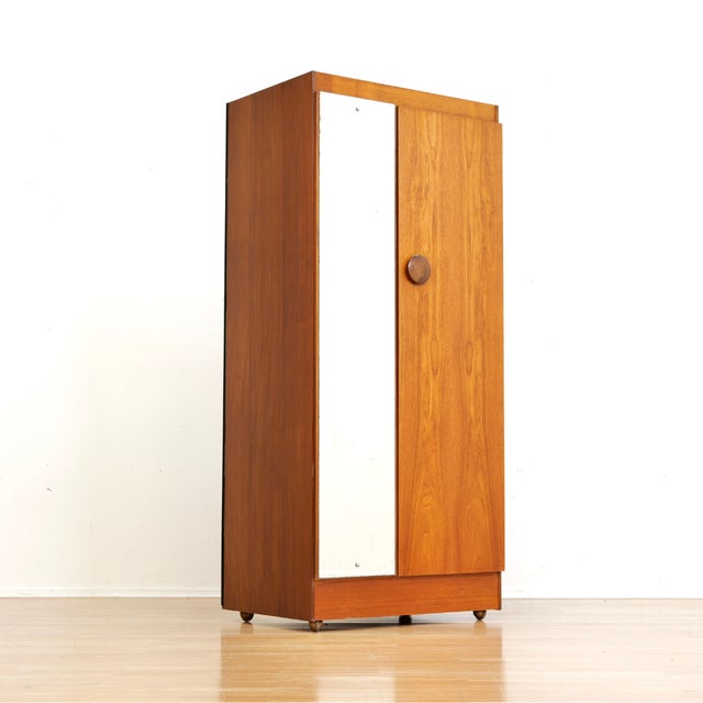 Wood 1960s Mid Century Teak Armoire by Elliots of Newbury, Attributed For Sale - Image 7 of 8
