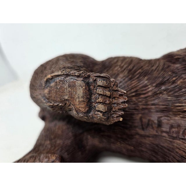 Vintage Hand Carved Wood Grizzly Bear - Signed W. Choate - 9" X 4.5" X 4" For Sale - Image 15 of 18