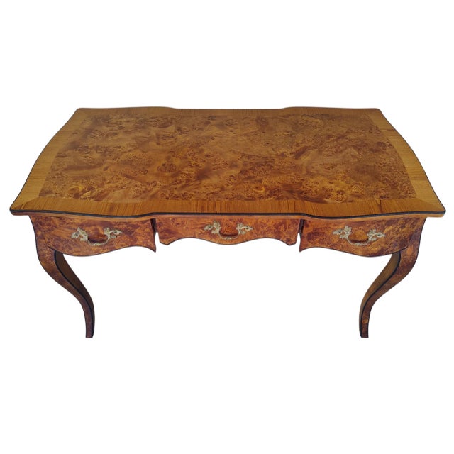 Vintage Mid-Century Italian Desk With Cloth-Lined Drawers For Sale - Image 18 of 18