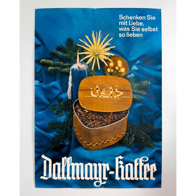 Blue Dallmayr Coffee Original Advertising Poster, 1970s For Sale - Image 8 of 9