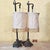 Elegant pair of vintage bridge-arm table lamps, circa early 2000s, combining Traditional and Hollywood Regency-inspired...