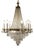Italian Empire Style 12-Light Chandelier in Brass, Crystal and Cut Glass, 1940s For Sale