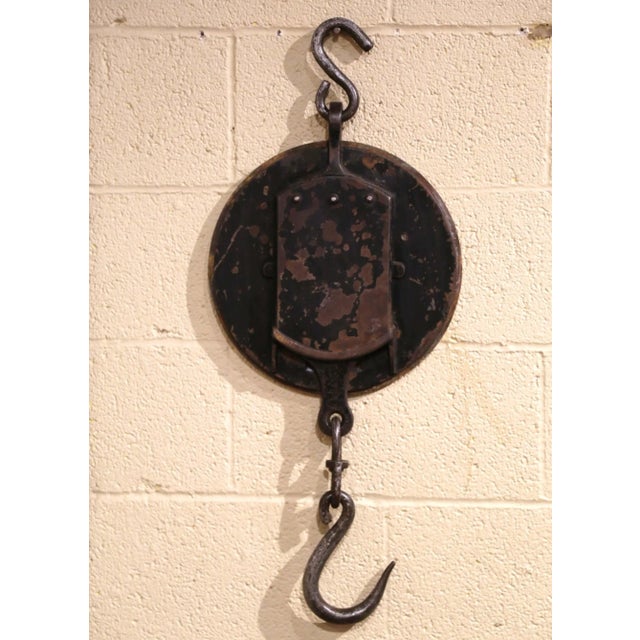 Mid-19th Century English Brass and Iron Hanging Trade Spring Balance Scale For Sale - Image 11 of 13