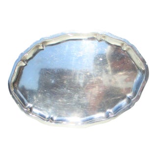 Continental 800 Silver Tray With Scalloped Borders For Sale