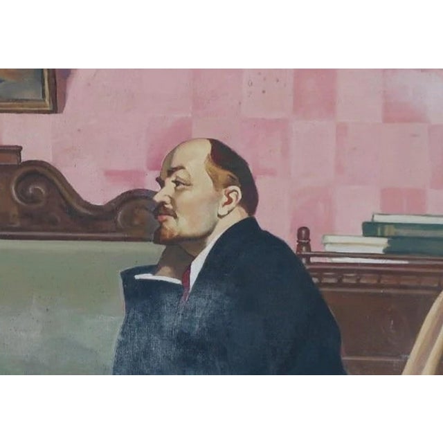 Campaign Lenin and Krupskaya Oil Painting, Original Soviet Art by Filatov a.i. 110-159,5 For Sale - Image 3 of 6