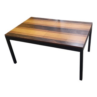 Mid Century Modern Milo Baughman for Directional Mixed Wood Parsons Dining Table, 1970s For Sale
