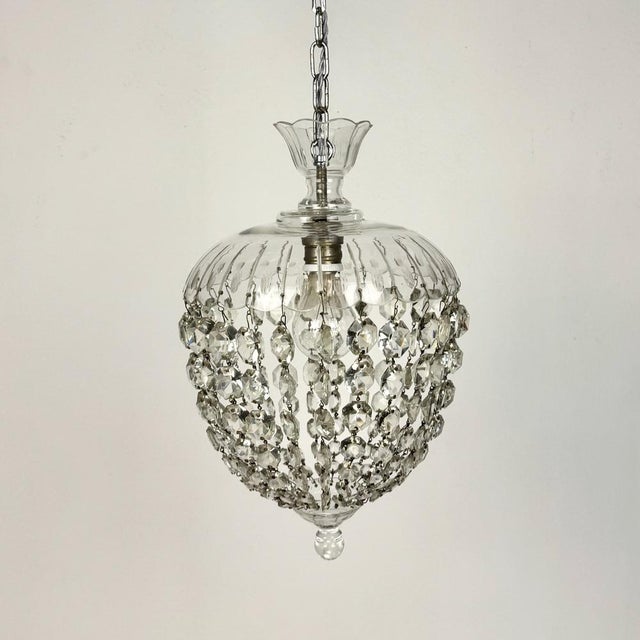Small Crystal Balloon Pendant Light, Italy, 1930s, in Very Good conditions. Designed before 1890 Up to 250V (Europe/UK...