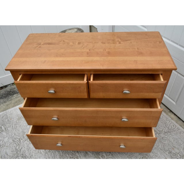 Vintage Ethan Allen Contemporary Style Four Drawer Solid Maple Chest For Sale - Image 9 of 13