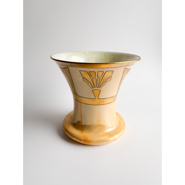 Art Nouveau Vintage Art Nouveau Porcelain Vase – Jugendstil Style, Iridescent Glaze, Bavaria (Signed) For Sale - Image 3 of 8