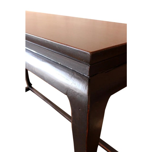 2010s Black Plywood Cabriole Console Table For Sale - Image 5 of 6