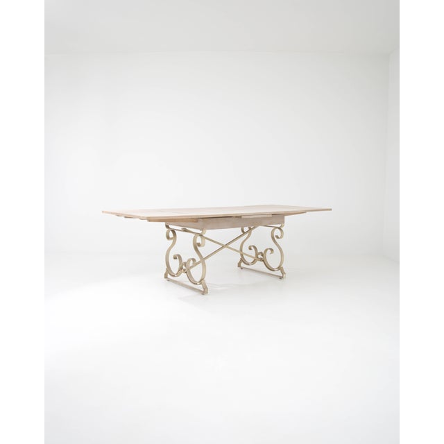 20th Century French Metal Folding Table with Wooden Top For Sale - Image 18 of 18