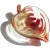 Beautiful vintage Murano hand blown deep ruby red and gold flecks Italian art glass leaf shape bowl. The piece has a...