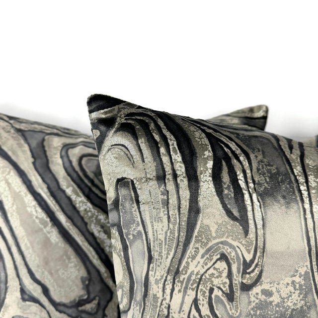 Holly Hunt Holly Hunt Marbled in Onyx Pillow Cover For Sale - Image 4 of 7
